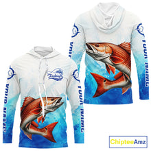 Load image into Gallery viewer, Redfish Fishing Long Sleeve Hooded Gift For Men Deep Sea Saltwater Angler Ocean Adventure