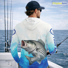Load image into Gallery viewer, Striped Bass Fishing Long Sleeve Hooded Gift For Men Deep Sea Saltwater Angler Ocean Adventure