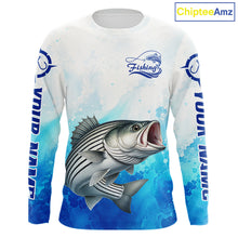 Load image into Gallery viewer, Striped Bass Fishing Long Sleeve Gift For Men Deep Sea Saltwater Angler Ocean Adventure 