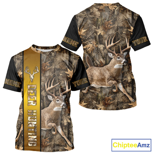 Forest Camo Deer Hunting Shirt, Deer Buck With Full All Over 3D For Deer Hunters NHT344