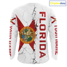 Load image into Gallery viewer, Florida Fishing Shirt Patriotic Florida Flag Long Sleeve UV Protection Fishing Jersey