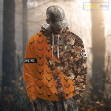 Load image into Gallery viewer, Whitetail Deer Hunting Orange and Autumn Camo Shirts, Personalized Hunting Shirt NHT212