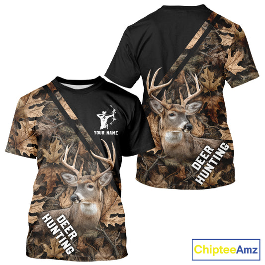 Deer Hunting Camo Custom Name 3D All Over Print Hoodie Basic Brown, Deer Hunting Season NHT352