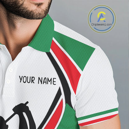 Mexican Flag White Golf Pattern Mens Polo Shirt Patriotic Mens Golf Shirt Mexico Golf Gifts NHT737
