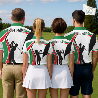 Mexican Flag White Golf Pattern Mens Polo Shirt Patriotic Mens Golf Shirt Mexico Golf Gifts NHT737