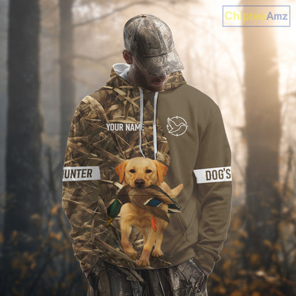 Duck Hunting Brown Camo Shirt with Yellow Lab – All Over Print Design, Gift for Hunters NHT228