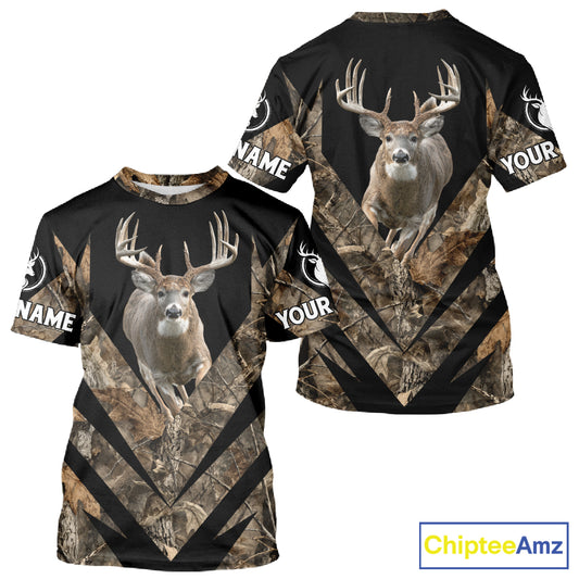 Customized Name Whitetail Deer Hunting Jump Shirt, Hunting Hoodie For Men NHT354