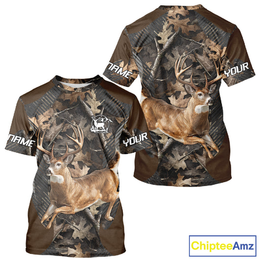 Whitetail Deer Jumping 3D All Over Print Shirts, Gift for Deer Hunters Men, Hunting Hoodie NHT355
