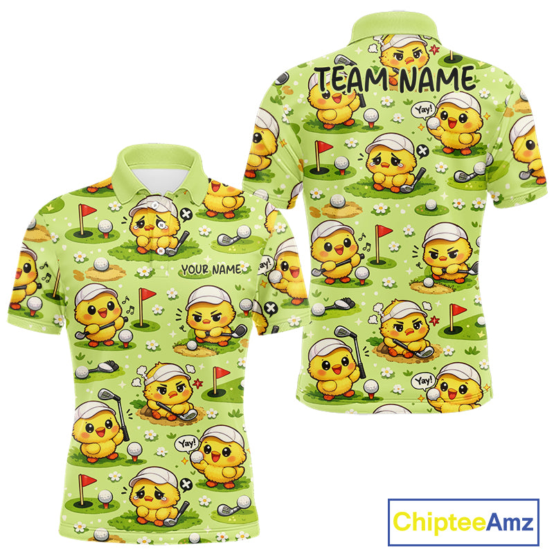 Funny Chicken Golf Polo Shirt For Men, Cute Chicken With Golf Shirts For Team NHT542