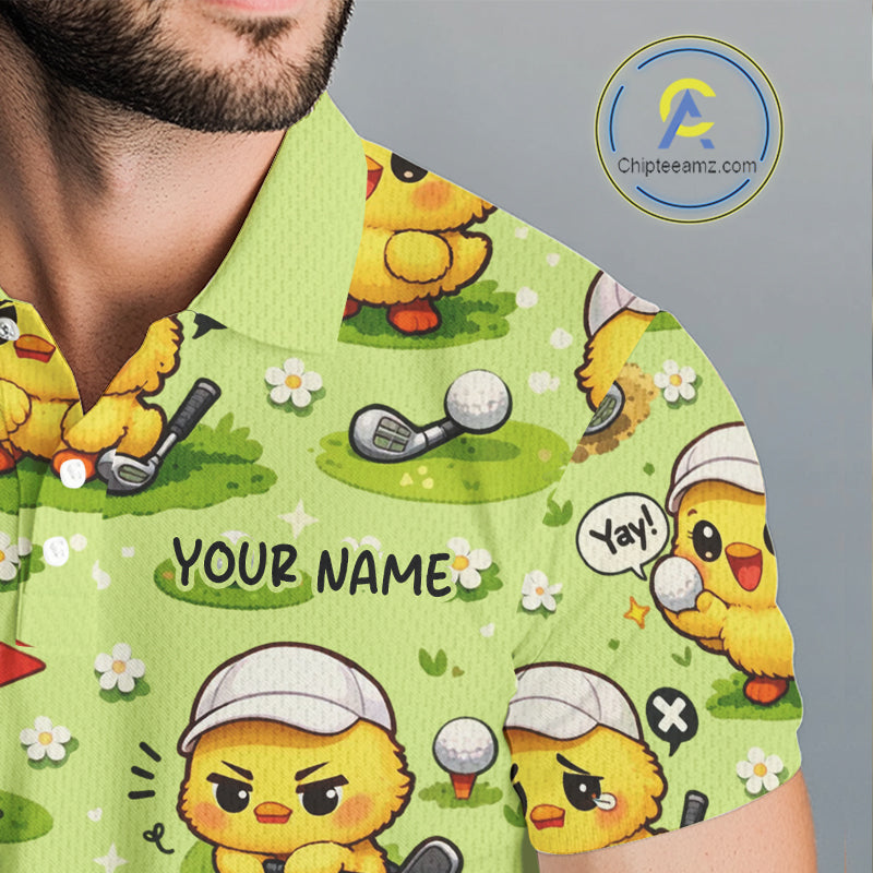 Funny Chicken Golf Polo Shirt For Men, Cute Chicken With Golf Shirts For Team NHT542