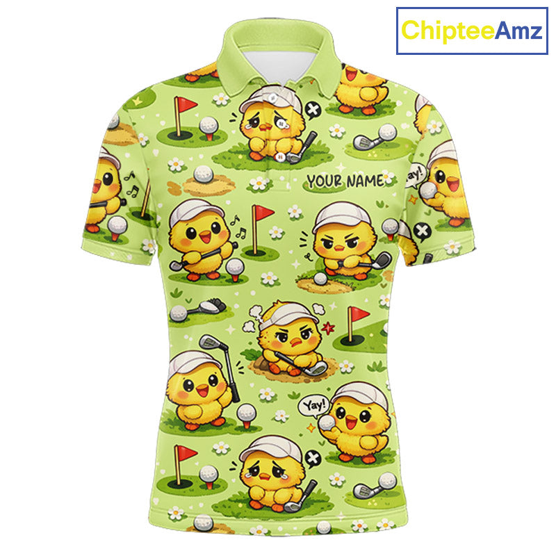 Funny Chicken Golf Polo Shirt For Men, Cute Chicken With Golf Shirts For Team NHT542