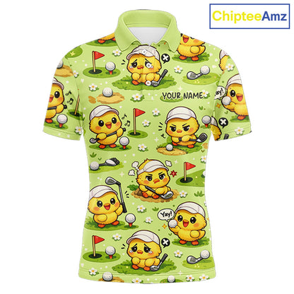 Funny Chicken Golf Polo Shirt For Men, Cute Chicken With Golf Shirts For Team NHT542