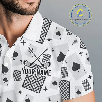 Personalized Poker Mens Golf Polo Shirt Funny Golf Top For Team, Golfer Gift For Men NHT754