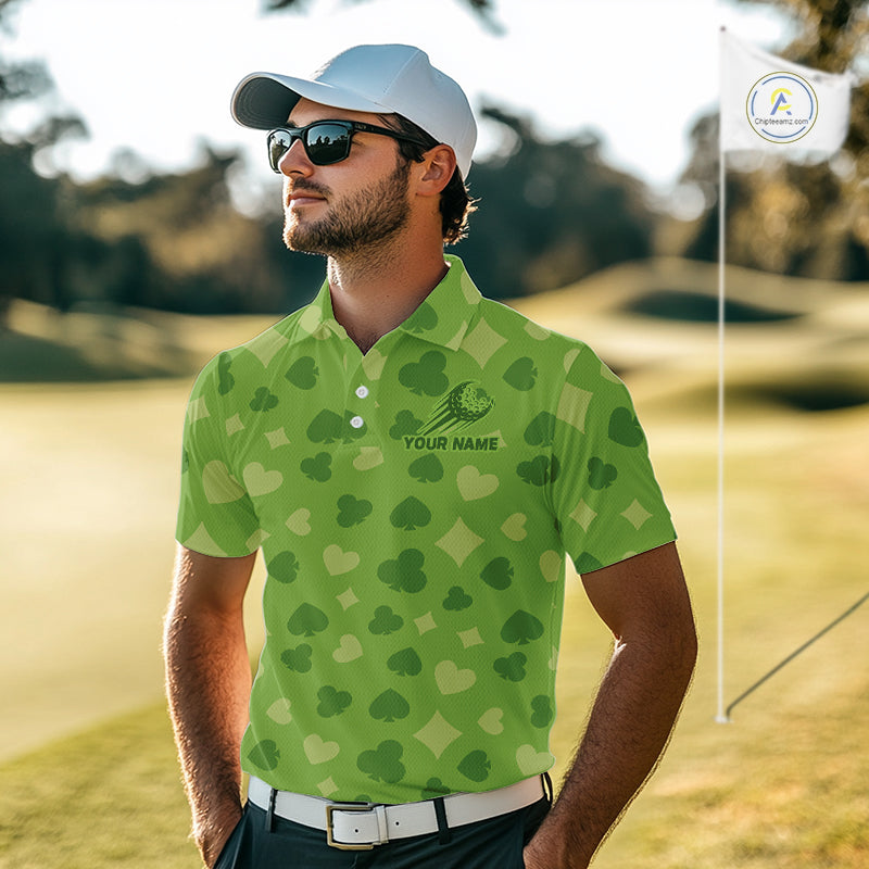 Personalized Poker Green Mens Golf Polo Shirt, Funny Golf Top For Family Team Shirt NHT756