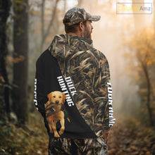 Load image into Gallery viewer, Waterfowl Duck Hunting With Yellow Lab Dogs, Custom Name All Over Print Shirts NHT234