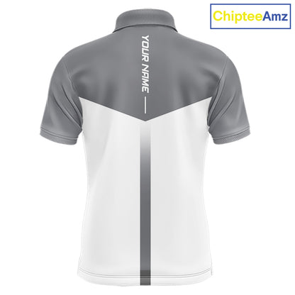 Personalized Golf Polo Shirt Custom Name Golf Club Polo For Men Golf Tournament Apparel|Gray 