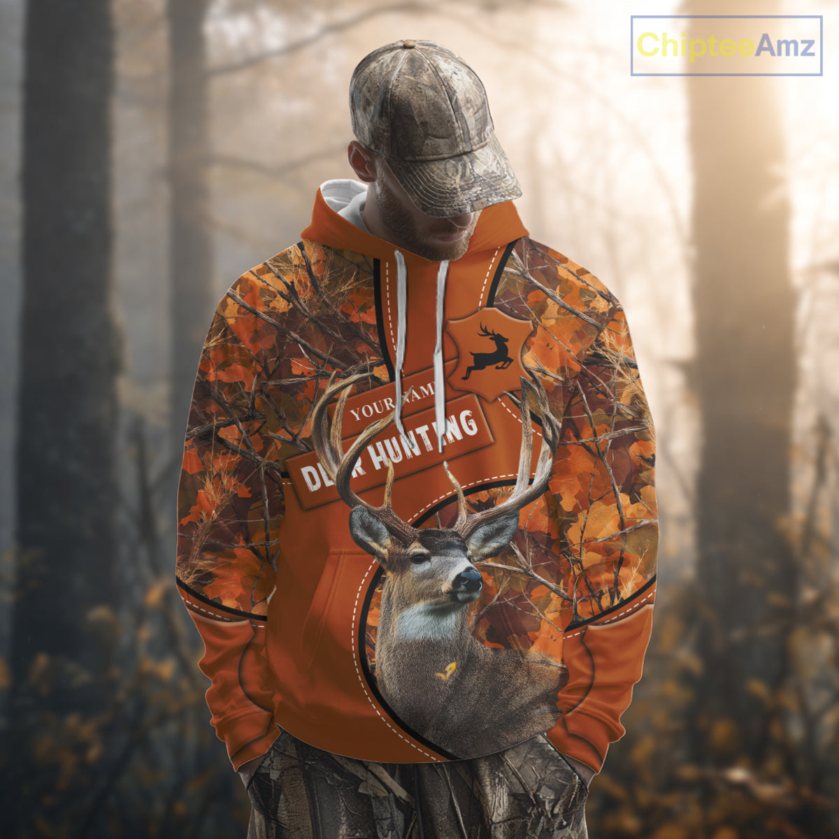 Whitetail Deer Hunting Shirt Orange Camo 3D All Over Print Personalized Gift for Hunters NHT38