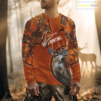 Whitetail Deer Hunting Shirt Orange Camo 3D All Over Print Personalized Gift for Hunters NHT38