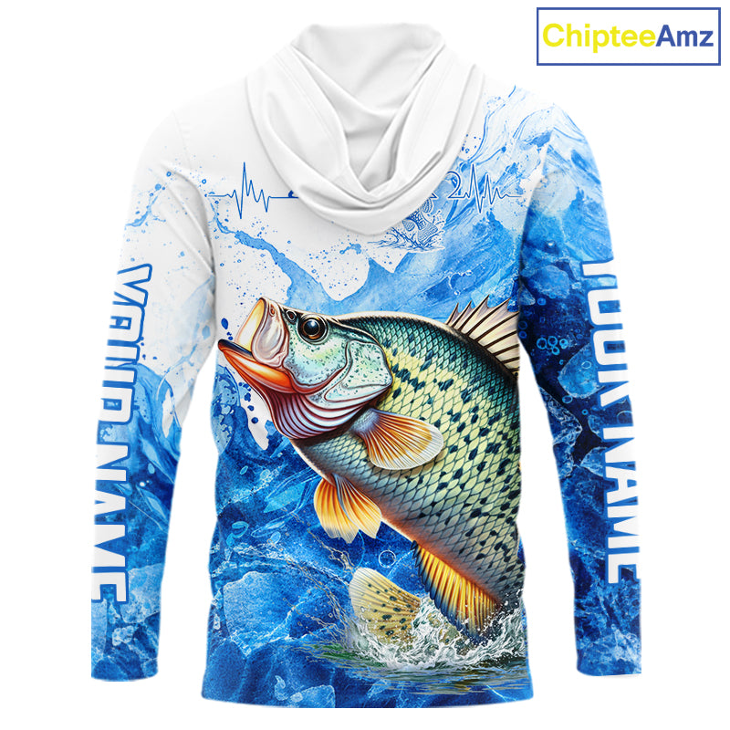 Crappie Fishing Shirts Hooded, Ice Fishing Long Sleeve Shirt For Men, Crappie Fishing Apparel NHT1384