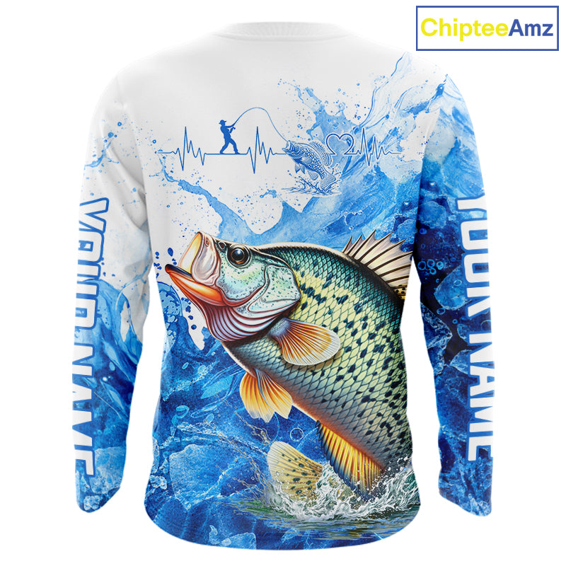 Crappie Fishing Shirt, Ice Fishing Long Sleeve Shirt For Men, Crappie Fishing Apparel NHT1384