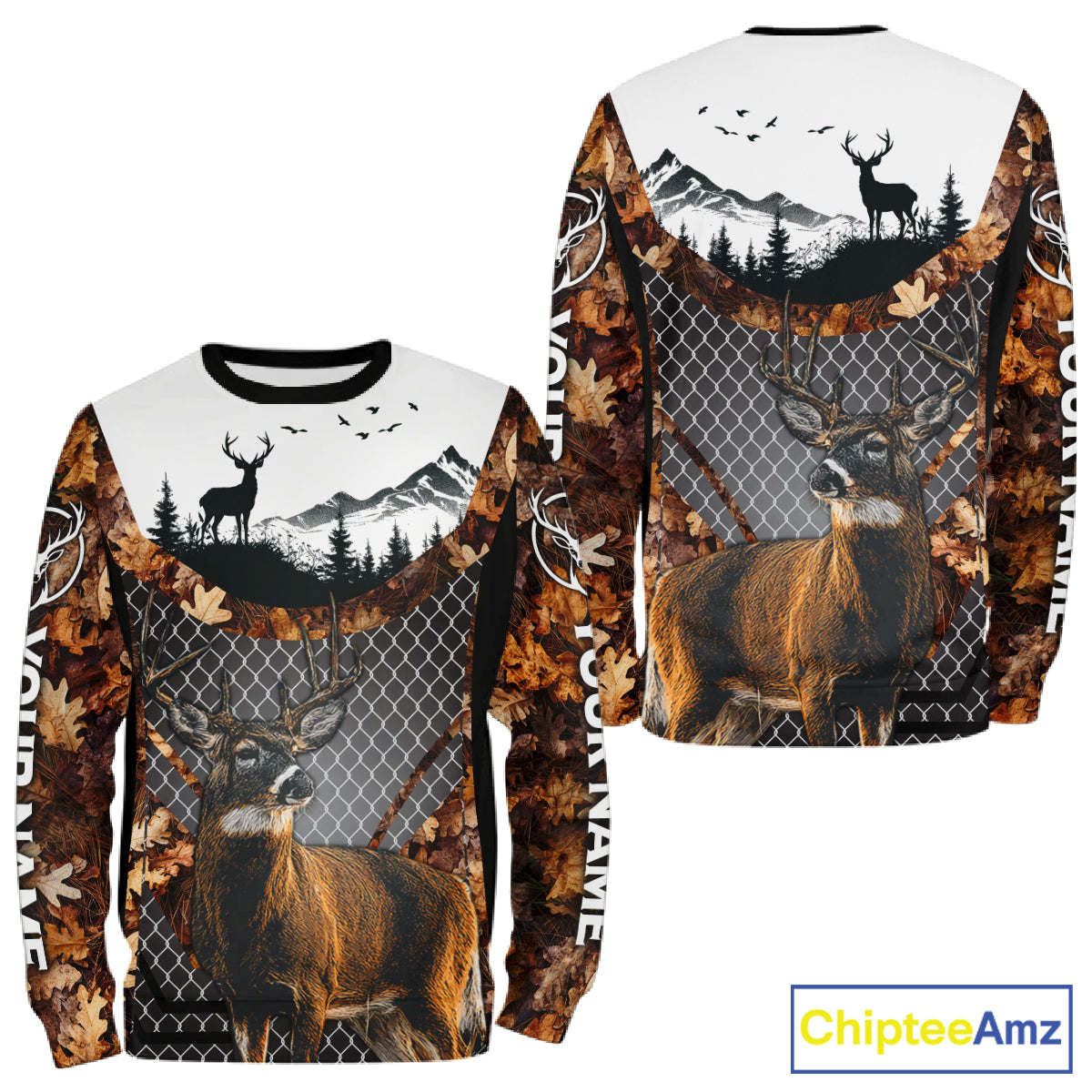 Whitetail Deer Hunting Custom Name Camo Hoodie, Best Deer Hunting Gift For Men NHT368