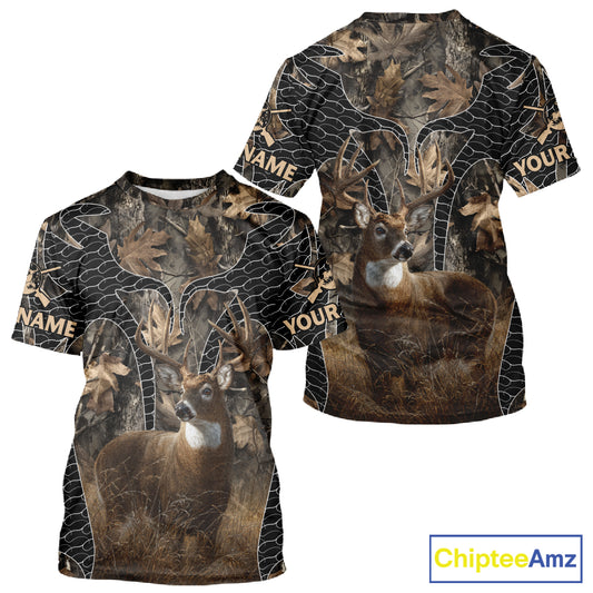 Hunting Camo Hoodie with Majestic Deer Print Outdoor Style, Deer Sweatshirts For Men NHT370
