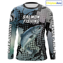 Load image into Gallery viewer, Chinook Salmon Fishing Shirt Gray Camo Custom Name, Chinook Salmon Fishing Team Jerseys NHT478