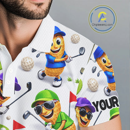 Peanut Golf Polo Shirt For Men, Funny Peanut Golf Shirt Cool Golf Apparel NHT563