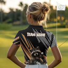 Load image into Gallery viewer, Personalized Raccoon Womens Golf Polo Shirt For Team, Brown Pattern Sport Golf Jersey NHT934