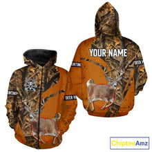 Load image into Gallery viewer, Orange Camo Deer Hunting Shirt, Deer with Scope Silhouette, Whitetail Season NHT238