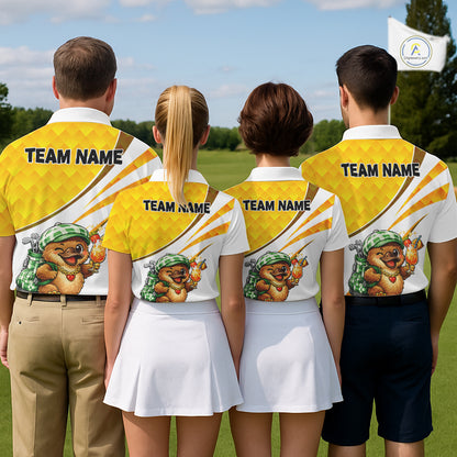 Funny Platypus Golf Polo Shirt For Men, Golf Course Summer Outfit, Sporty Animal Golf Gift NHT573