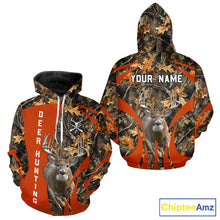 Load image into Gallery viewer, Deer Hunting 3D All Over Printed Orange Autumn Leaves Camo Shirts, Best Hunting Shirt NHT312