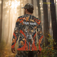 Load image into Gallery viewer, Deer Hunting 3D All Over Printed Orange Autumn Leaves Camo Shirts, Best Hunting Shirt NHT312
