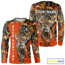 Load image into Gallery viewer, Deer Hunting 3D All Over Printed Orange Autumn Leaves Camo Shirts, Best Hunting Shirt NHT312