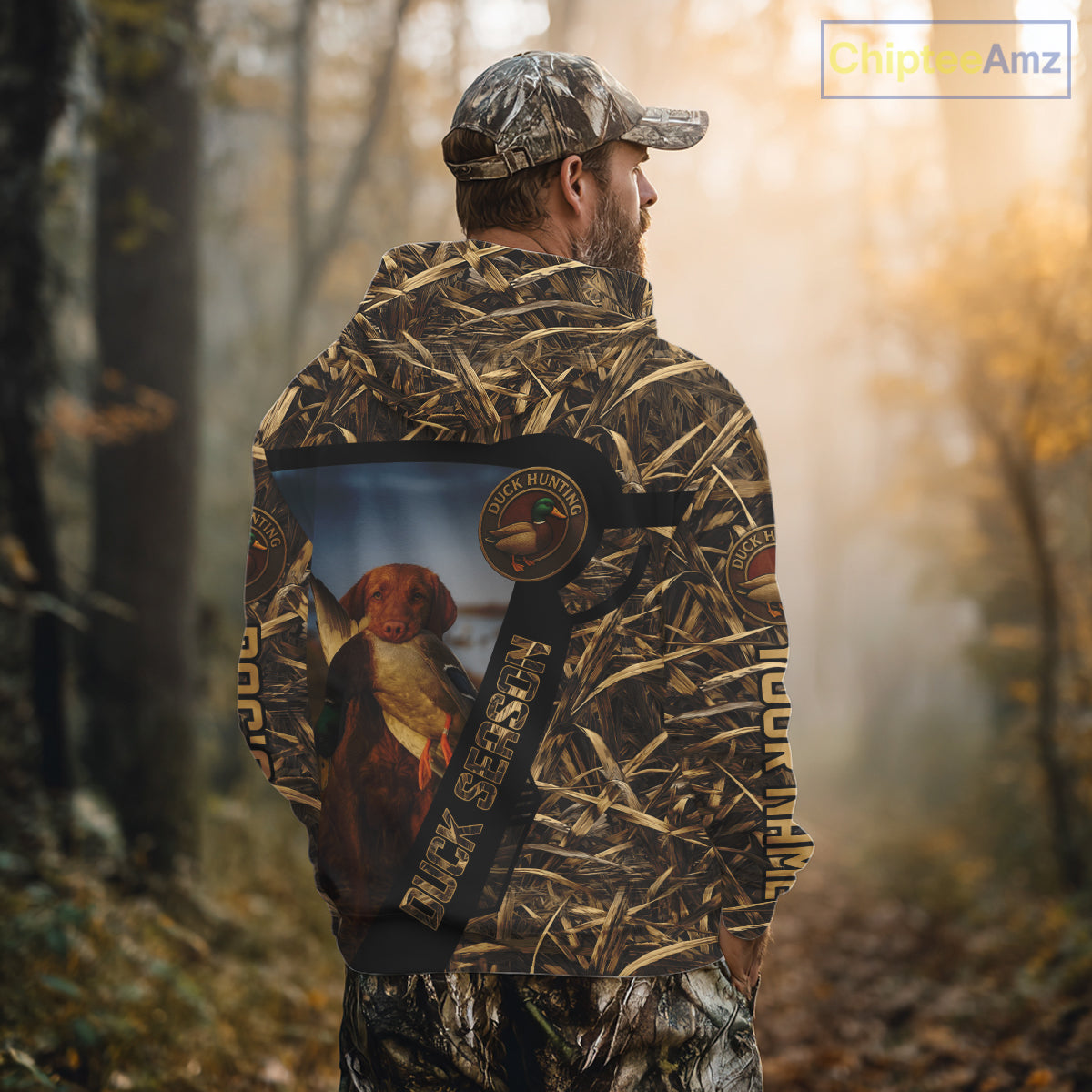 Duck Hunting Shirt Custom Name with Vizsla Dog Camo Hunting Clothes For Hunters NHT153
