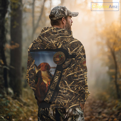 Duck Hunting Shirt Custom Name with Vizsla Dog Camo Hunting Clothes For Hunters NHT153