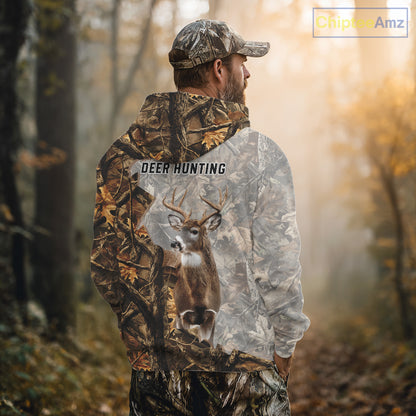 Beautiful Deer Hunting 3D Shirt All-Over Print with Deer Buck, Camouflage For Deer Hunters NHT248