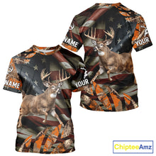 Load image into Gallery viewer, Deer Hunting US Flag 3D All Over Print Shirts, Personalized Hunting Gifts For Deer Hunters NHT316