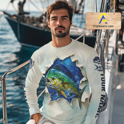 Mahi Mahi Fishing Long Sleeve Shirt 3D Ocean Fish Graphic Angler Gift For Fishing Lovers For Men The Brand ChipteeAmz