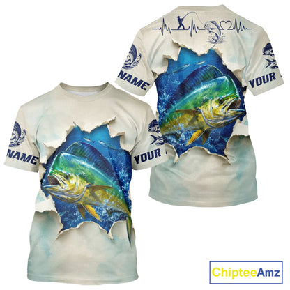 Mahi Mahi Fishing T - Shirt 3D Ocean Fish Graphic Angler Gift For Fishing Lovers 