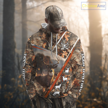 Custom Camo 3D Animal Deer Hunting Shirt Best Hunting Clothes For Season, Hunting Gift NHT255