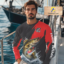 Load image into Gallery viewer, Walleye Fishing Long Sleeve Tournament Shirts, Personalized Walleye Fishing Jerseys NHT585