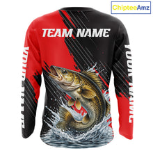 Load image into Gallery viewer, Walleye Fishing Long Sleeve Tournament Shirts, Personalized Walleye Fishing Jerseys NHT585