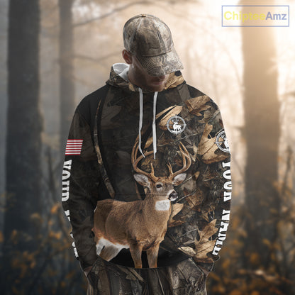 Deer Hunting Shirt Brown Camo 3D All Over Print, Hunting Clothes for Deer Season NHT260