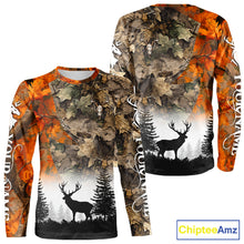 Load image into Gallery viewer, Deer Hunting Orange Camo Forest Custom Name 3D All Over Print Shirts Personalized NHT320