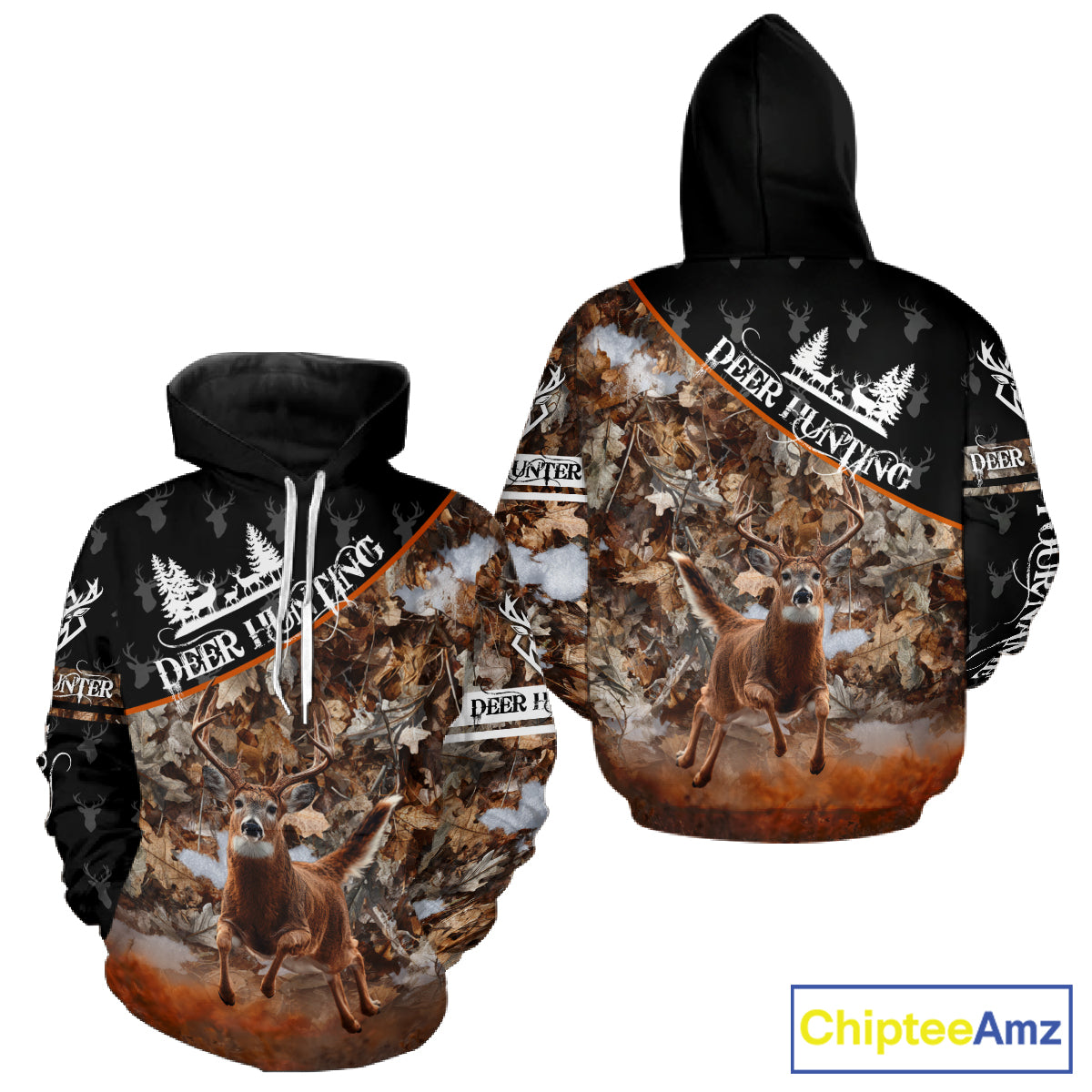 Best Whitetail Deer Hunting Shirt Black Brown Forest Camo 3D All Over Print For Deer Hunters NHT55
