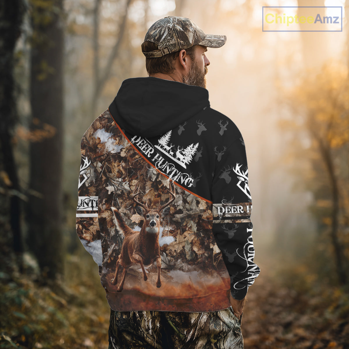 Best Whitetail Deer Hunting Shirt Black Brown Forest Camo 3D All Over Print For Deer Hunters NHT55