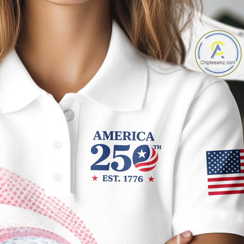 Women's Custom America 250Th Anniversary Golf Polo - Patriotic USA Flag Personalized Performance Jersey