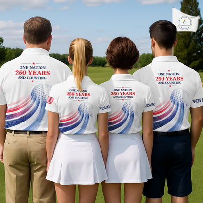 Women's Custom American Flag Golf Polo Tournament - Patriotic USA Flag Personalized Performance Jersey NHT981