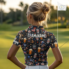 Load image into Gallery viewer, Personalized Women's Patriotic Raccoon Shirt Custom Name USA 250 Years Polo Funny Beer &amp; Golf Lover Gift NHT985